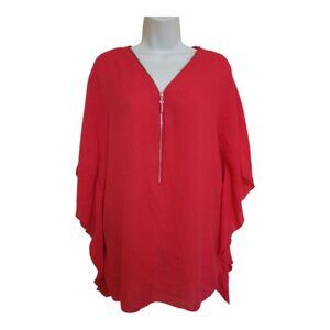 Coral Georgette Kimono top blouse by Artizancool...